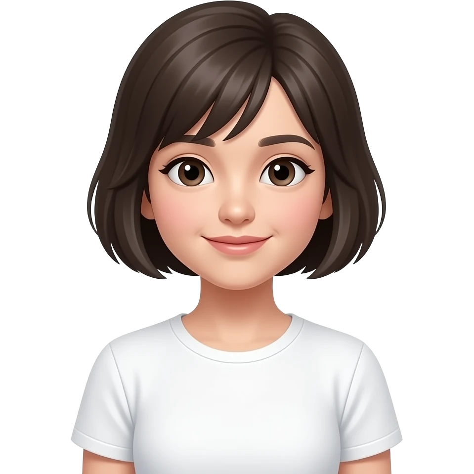 穿着白T恤头的平头学生 emoji