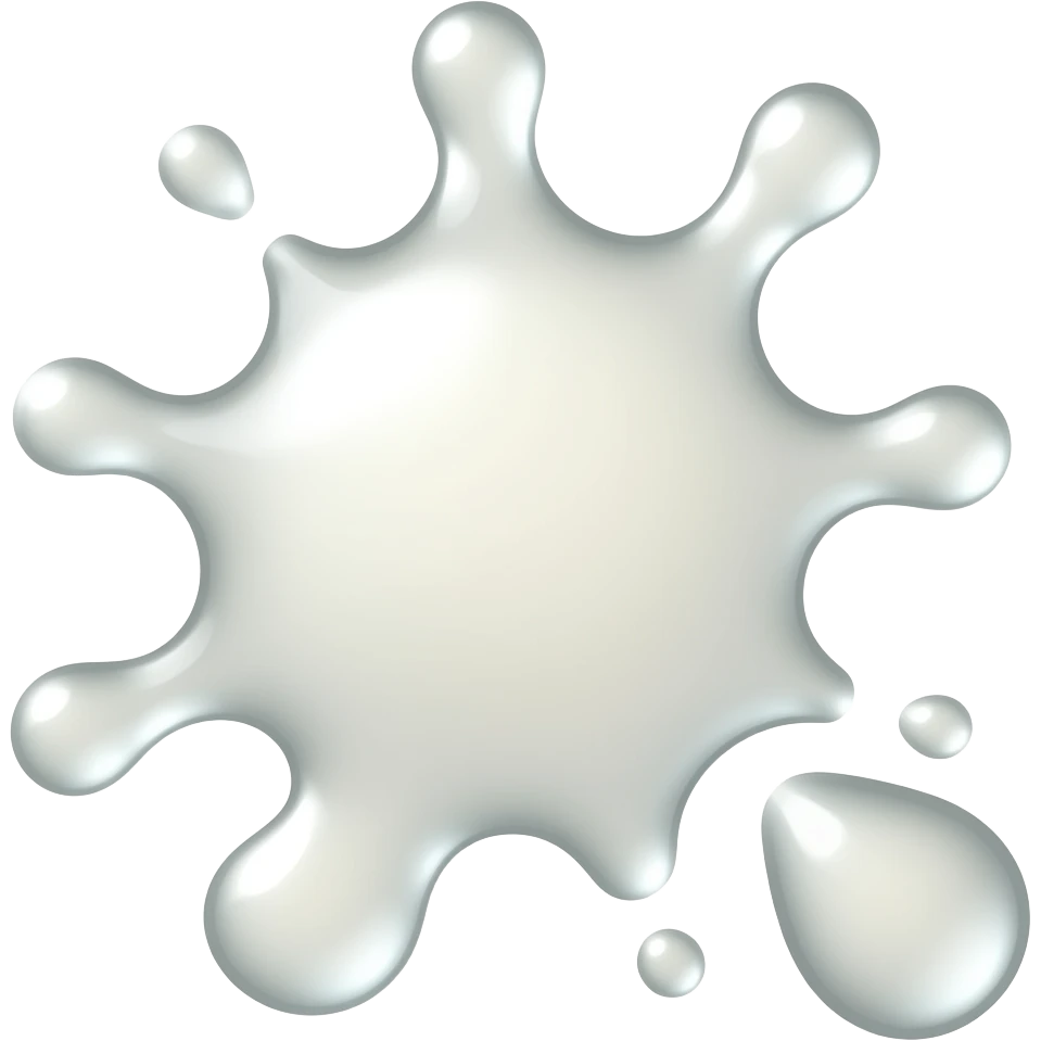a splat with drops of glossy transparent milky jelly emoji