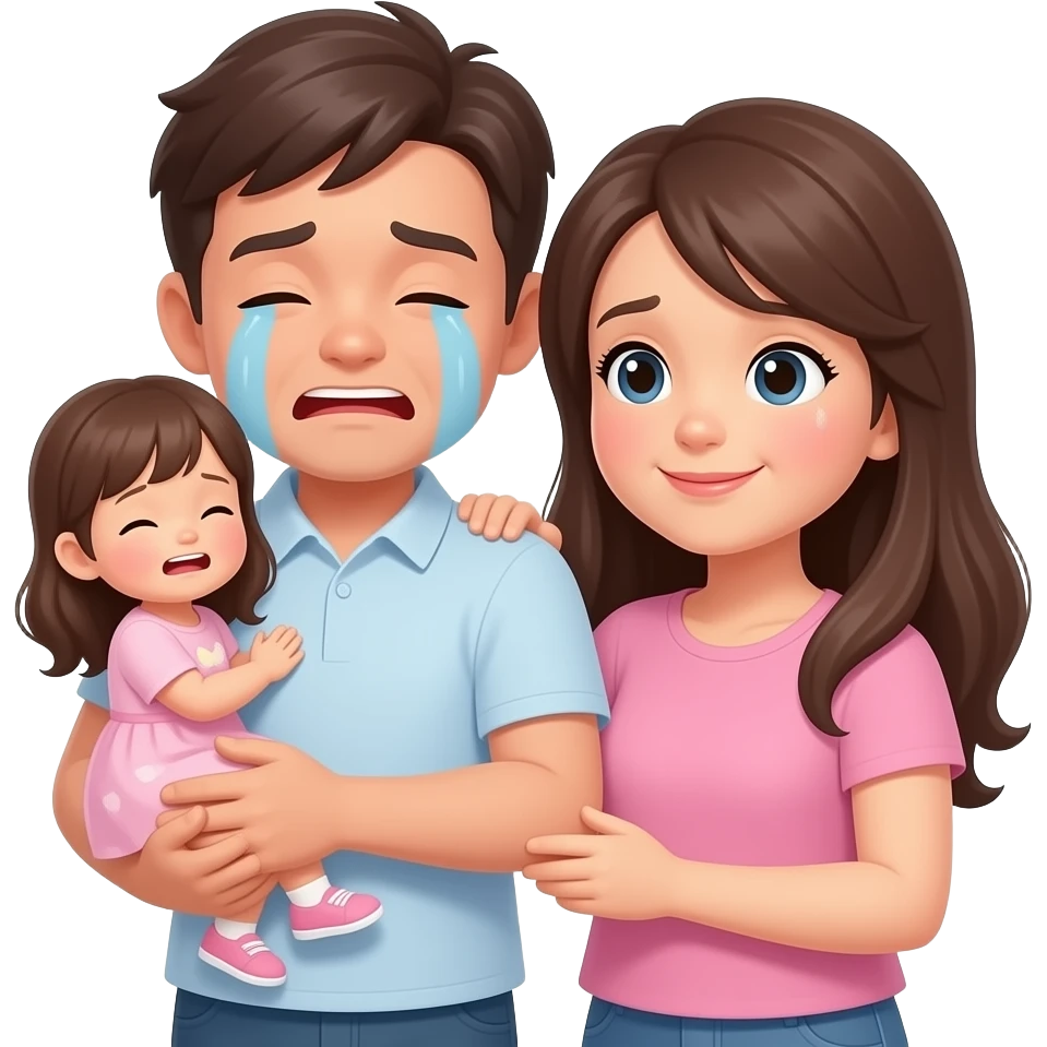 딸과 엄마 안고 운다 emoji