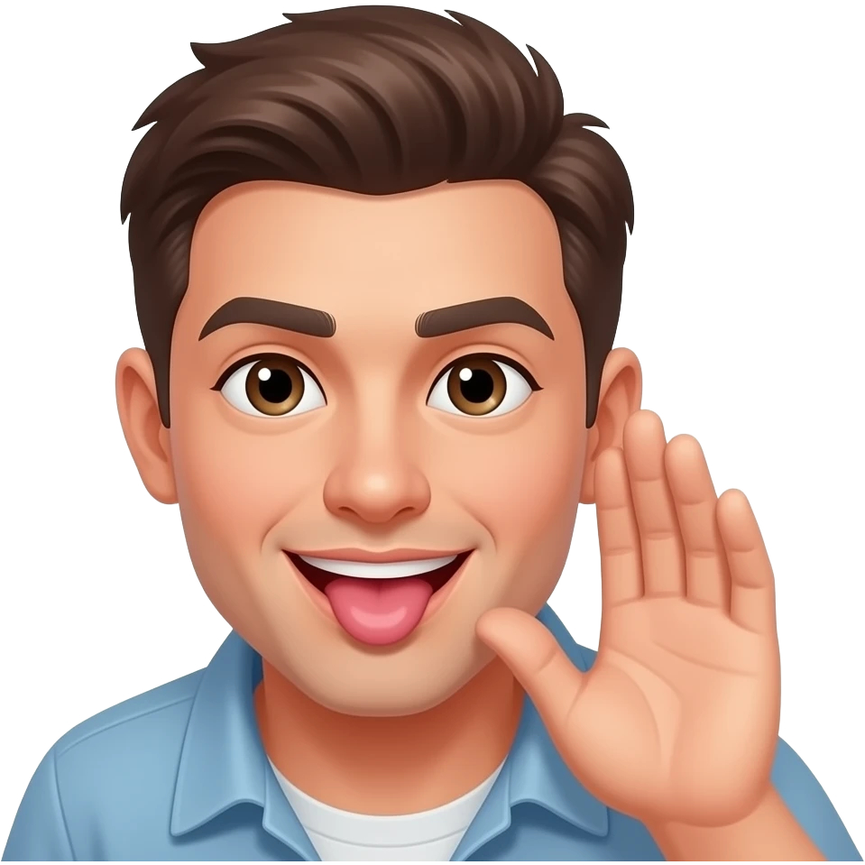 همس كلام جريء ومثير جداً في أذنه/أذنها مع لعق الأذن emoji