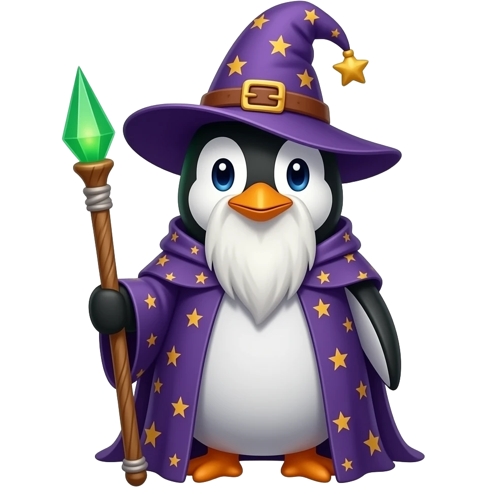 Penguin Wizard emoji