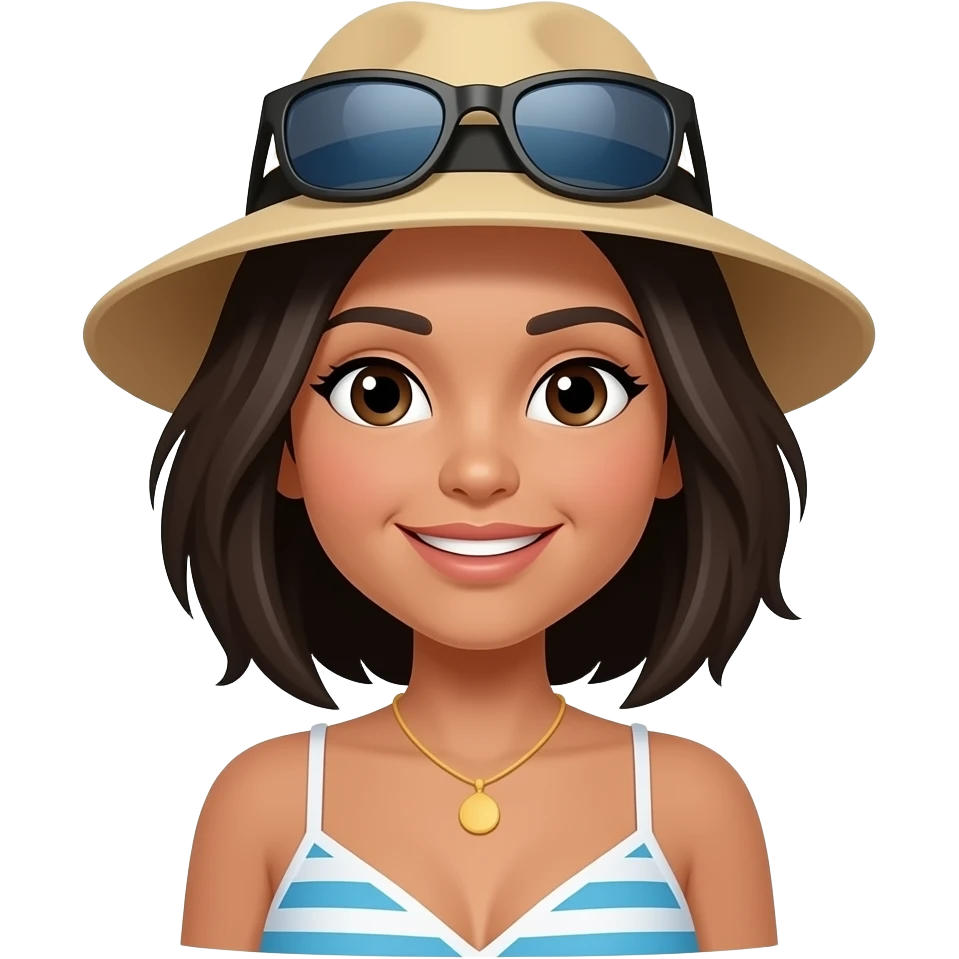 bust shot of black Beach Tourist emoji