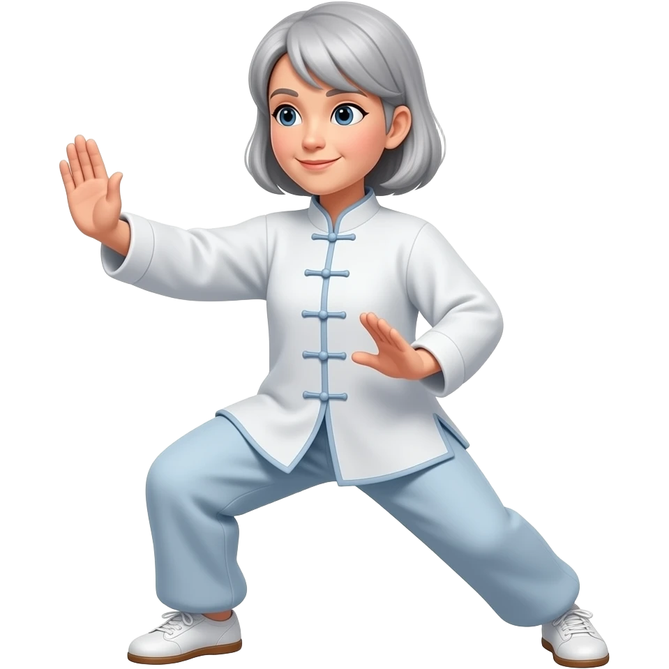 Women taichi with gray hair emoji