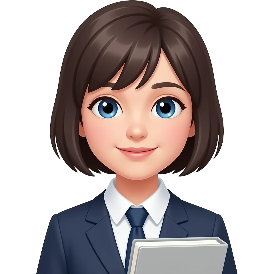 учениця з портфелим короткі волоси бес книги голубі очі без книги emoji