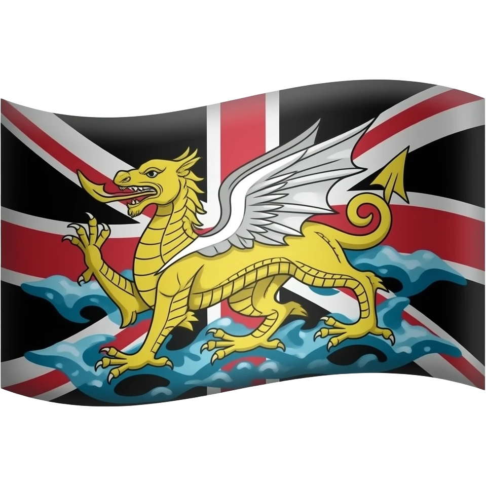 Cornwall flag black emoji
