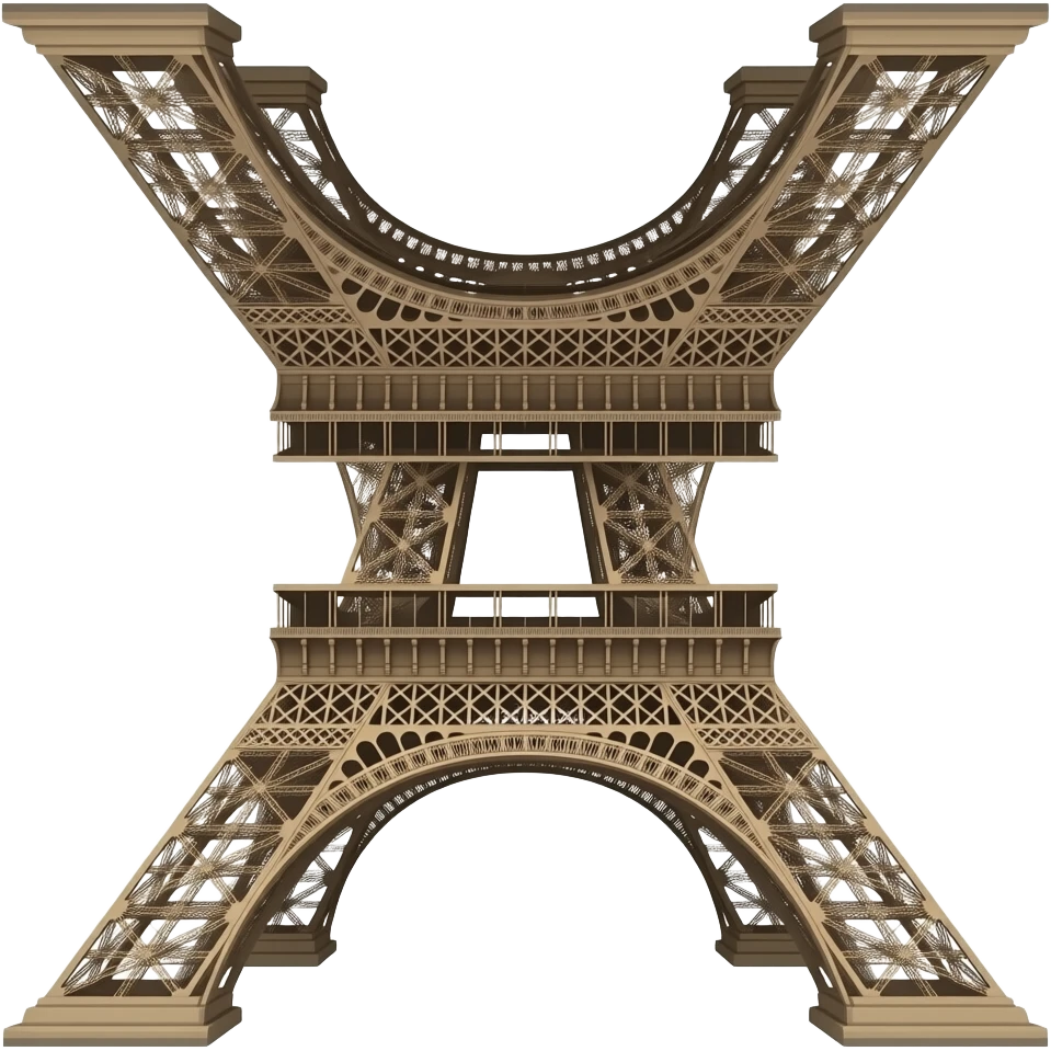 Upside down Eiffel Tower emoji