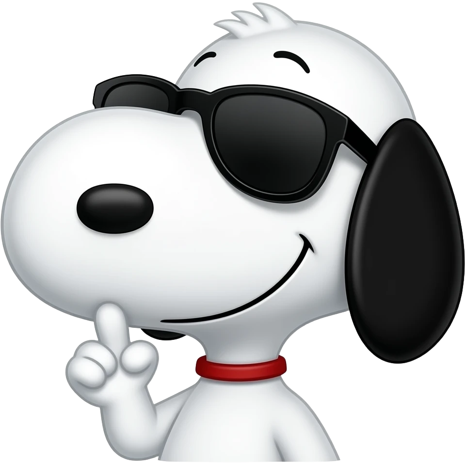 snoopy joe cool with sunglasses emoji