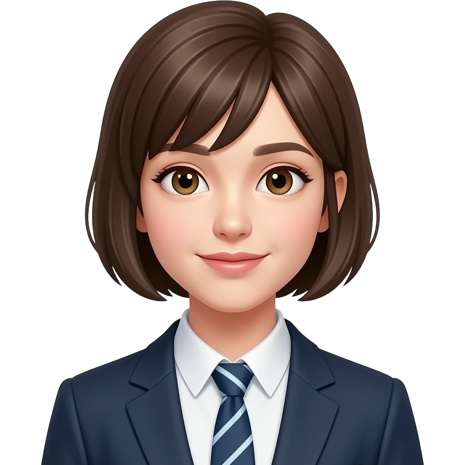short brown hair  preppy emoji