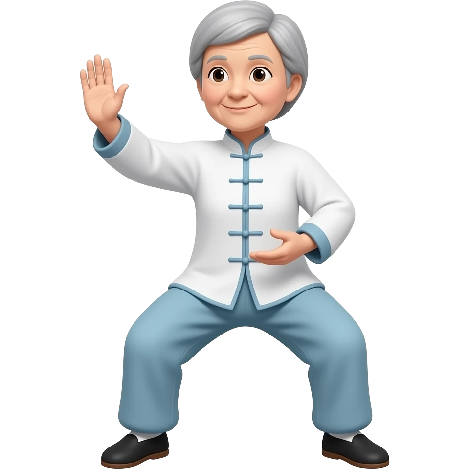 Medium old lady taichi very Short gray hair emoji