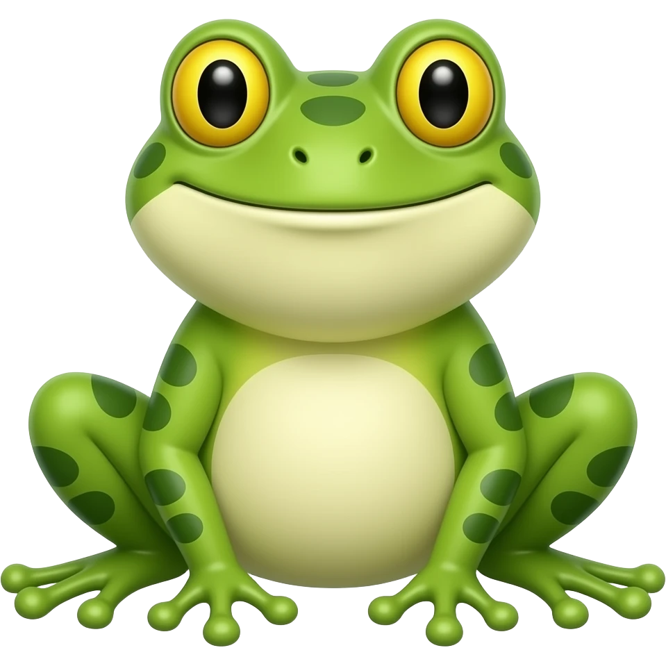 frog with a wide smile and closed mouth emoji