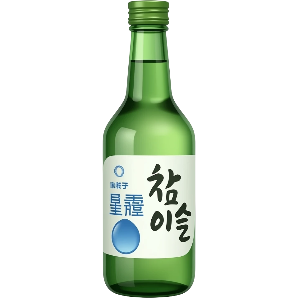 White coloured bottle of Soju emoji