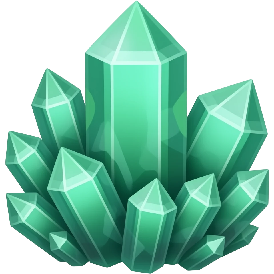 Green aventurine crystal  joined together beautiful emoji