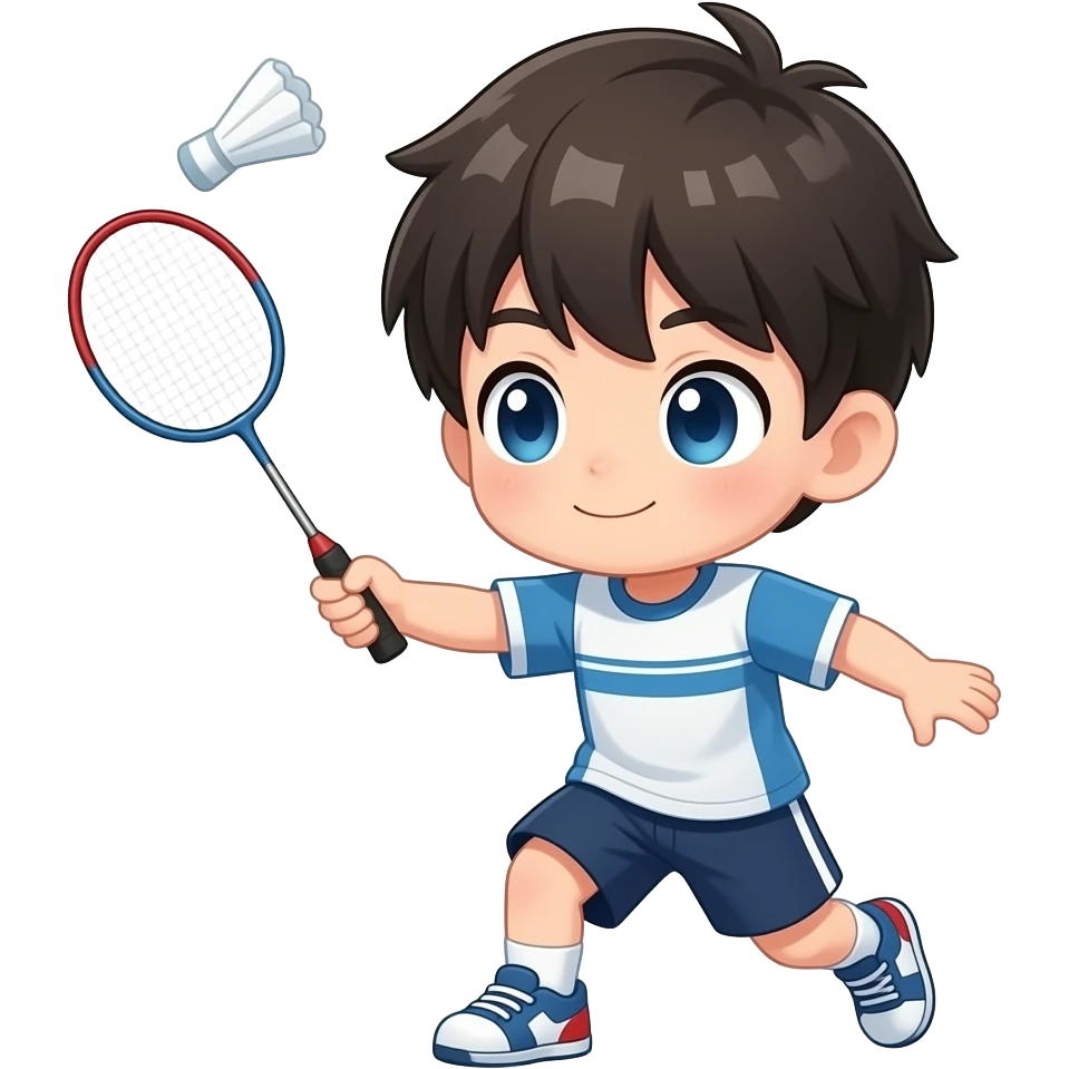 chibi anime boy play badminton emoji | AI Emoji Generator