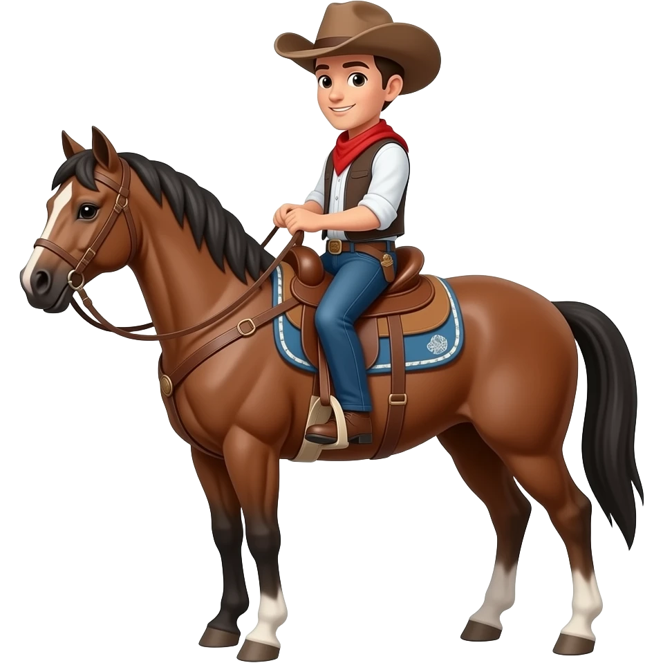 A horse riding a cowboy emoji