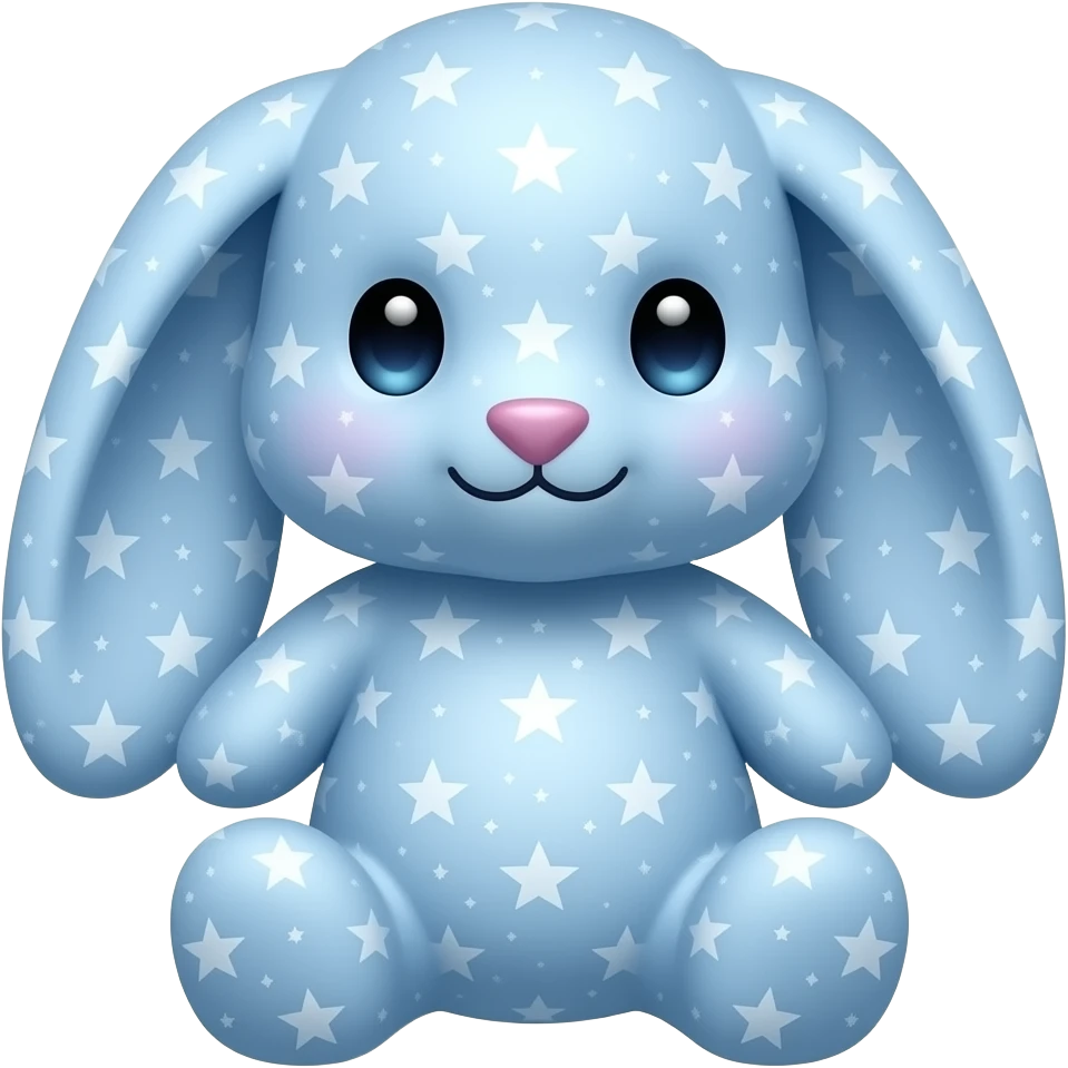 Light blue starry light blue magical bunny jellycat emoji