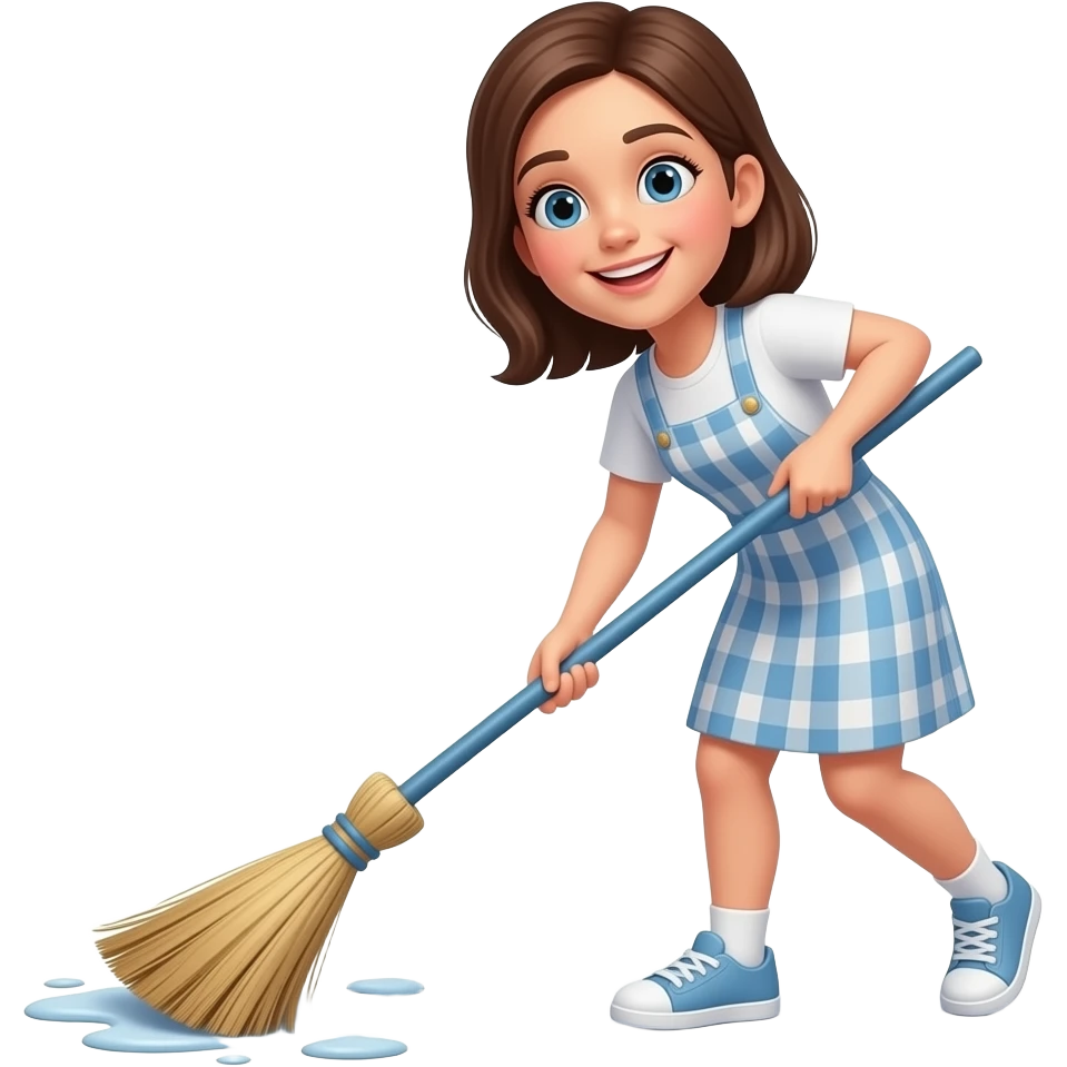 Une fille qui balaie le sol emoji