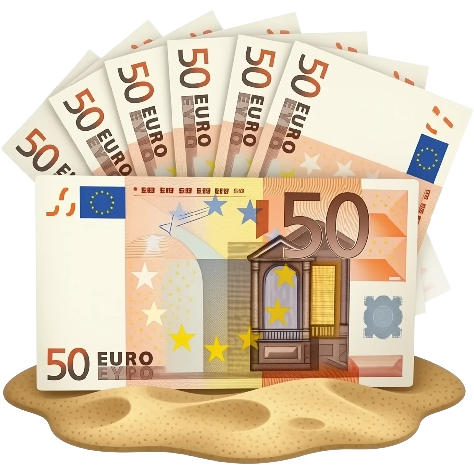 17,5 million euro placed in the sand emoji