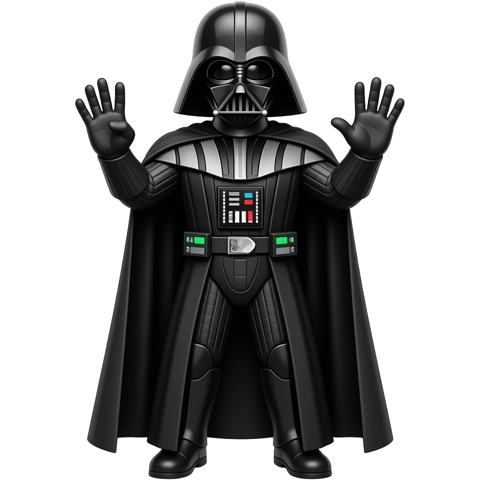 Darth Vader doing the six seven hand gestures emoji