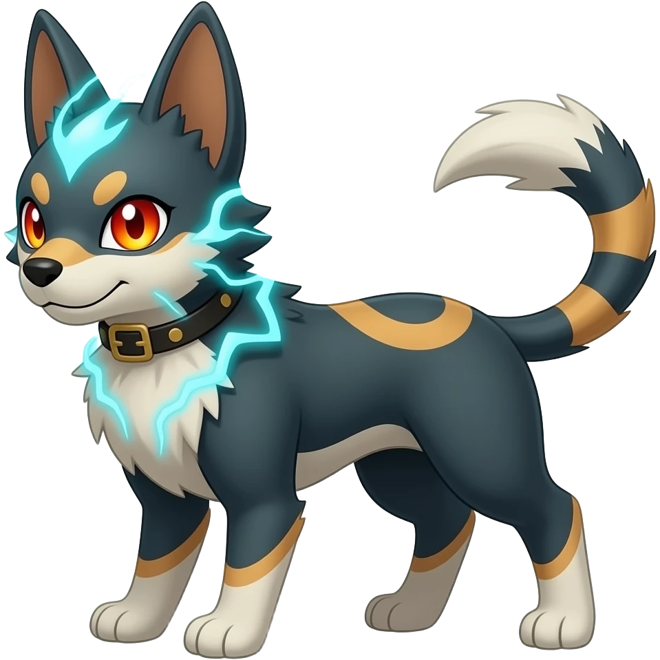 Houndour-Electrike-Litten-Zorua-Fakemon-hybrid, full body emoji
