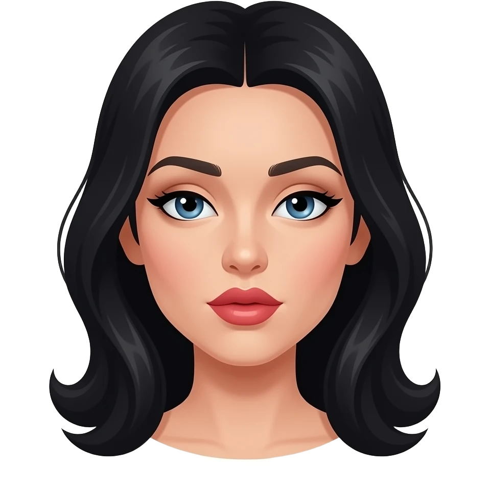 Una mujer pelinegro mandando un beso coade forma sensual  y cuando un ojo emoji