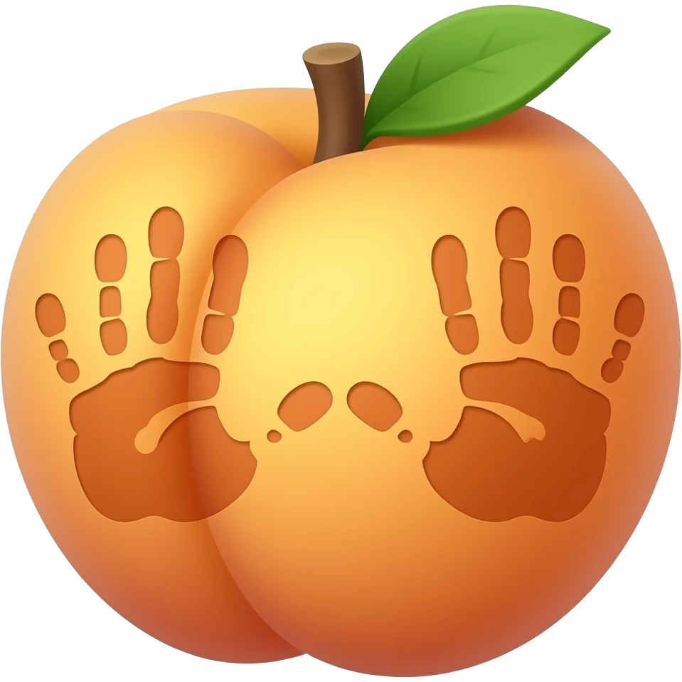 🍑 with hand prints emoji