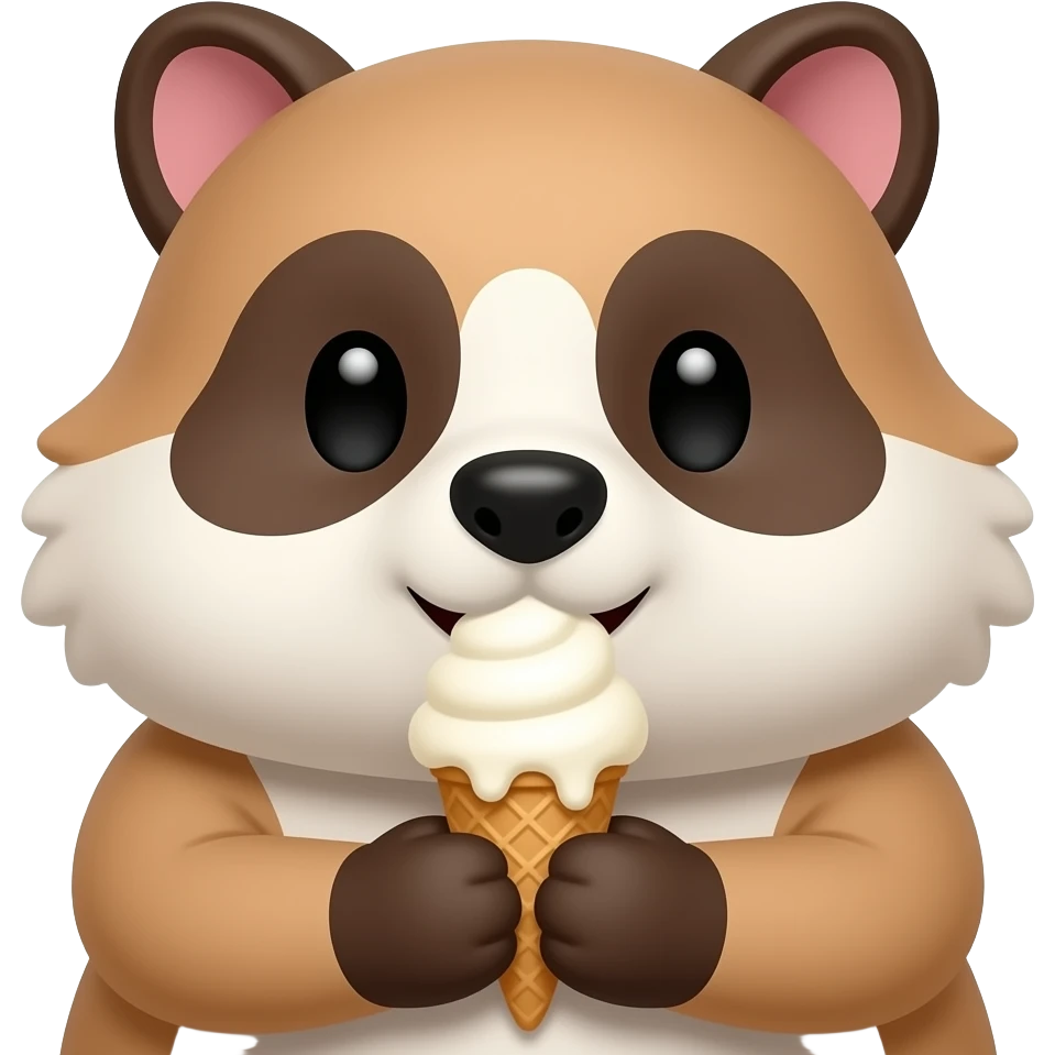 animal eating icecream portrait emoji