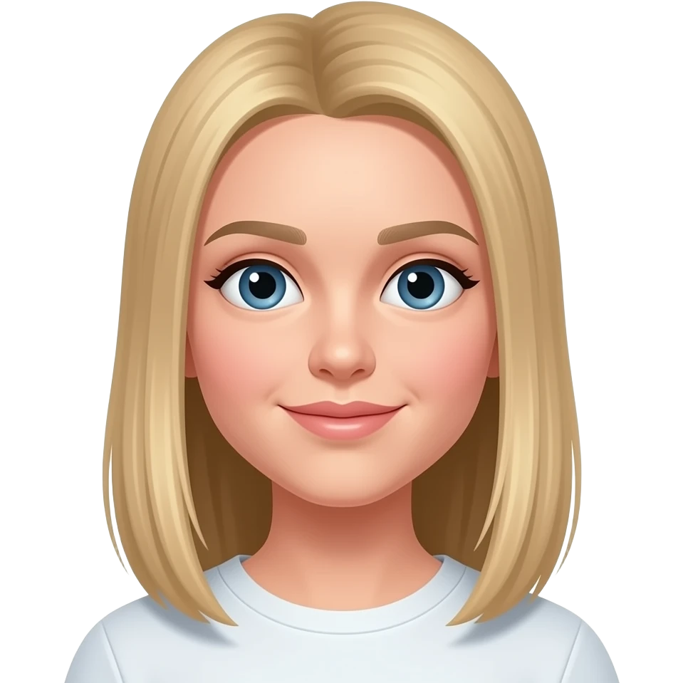 blonde hair, 24, straight hair emoji