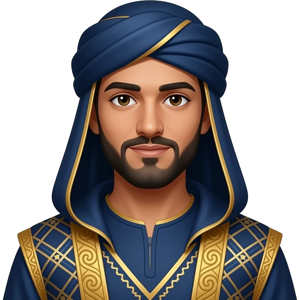 Hamza dark blue color golden emoji