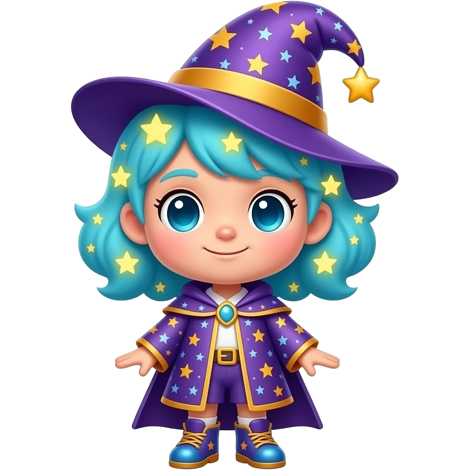 A full body magical mascot with a huge oversized head and a tiny body ...