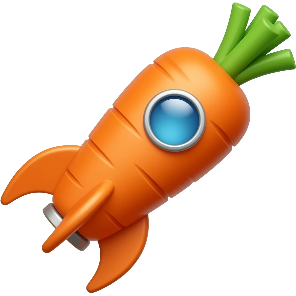 Giant rocket carrot emoji