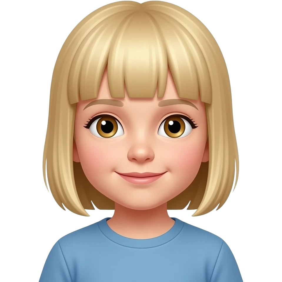 Young straight blonde hair 6 yesr old emoji