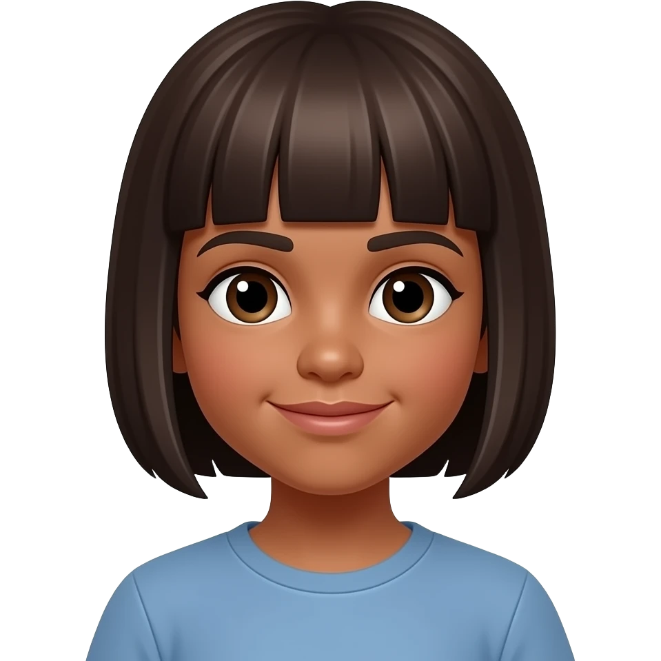 niño con cabello liso y corto de colo castallo oscuro y un tono mas oscuro de piel emoji