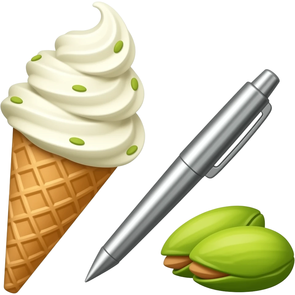 gelato con penna e pistacchio emoji