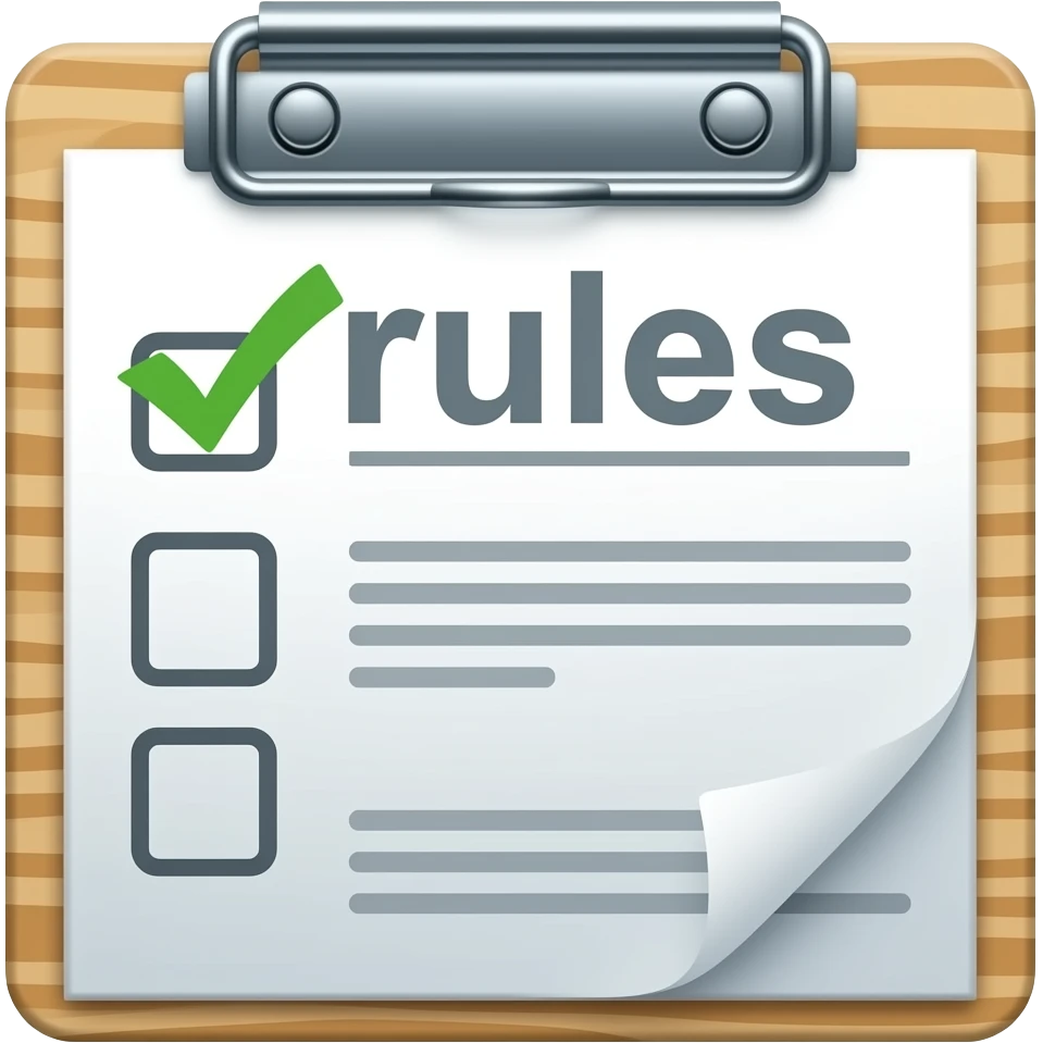 make an emoji of a checklist clipboard saying rules layout version emoji