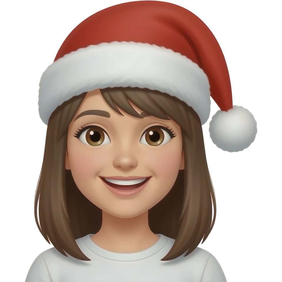 girl with santa hats portrait emoji