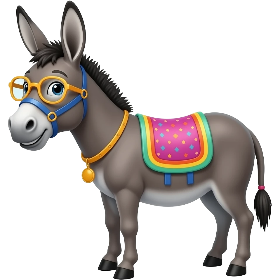 Funny donkey funk party cool emoji