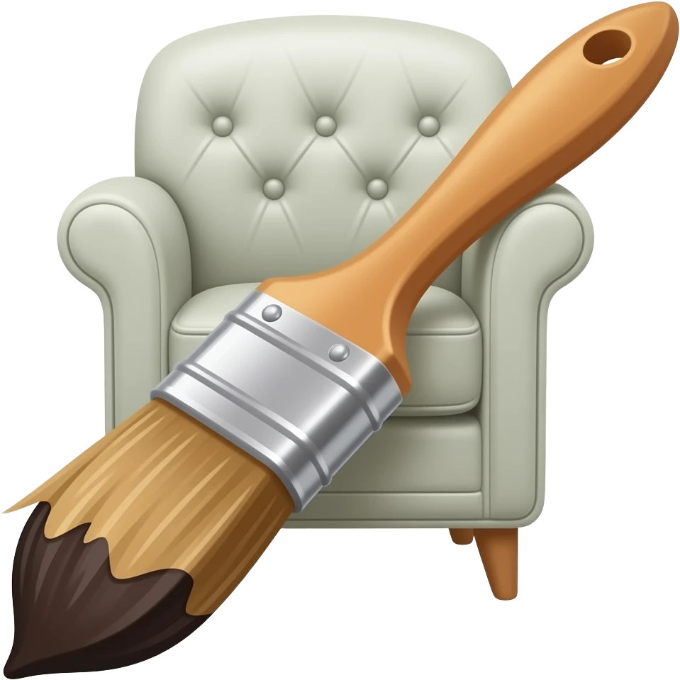 Paint brush with furniture emoji