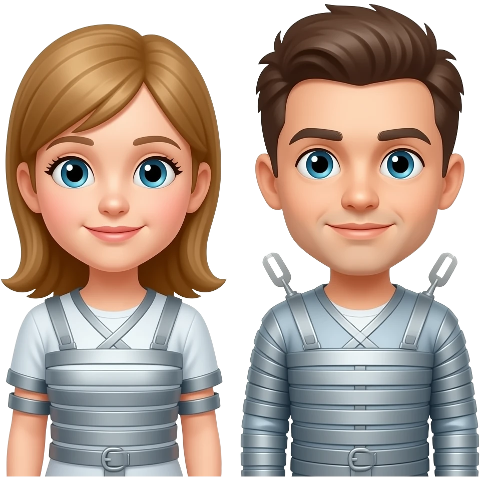 Parejita con camisa de fuerza emoji