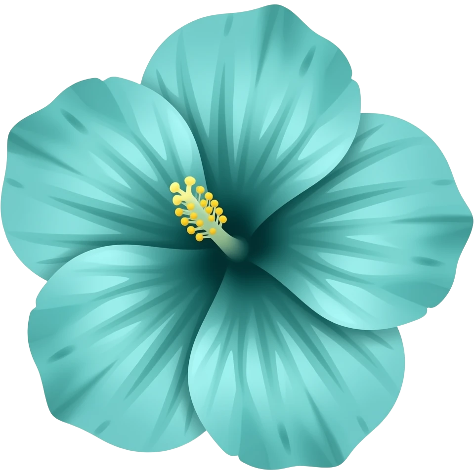 Teal hibiscus flower emoji