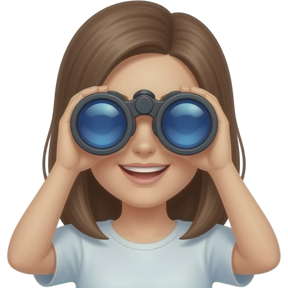 Benoculars eyes Girl crazy  funny emoji