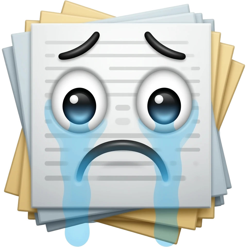 sad work papers emoji