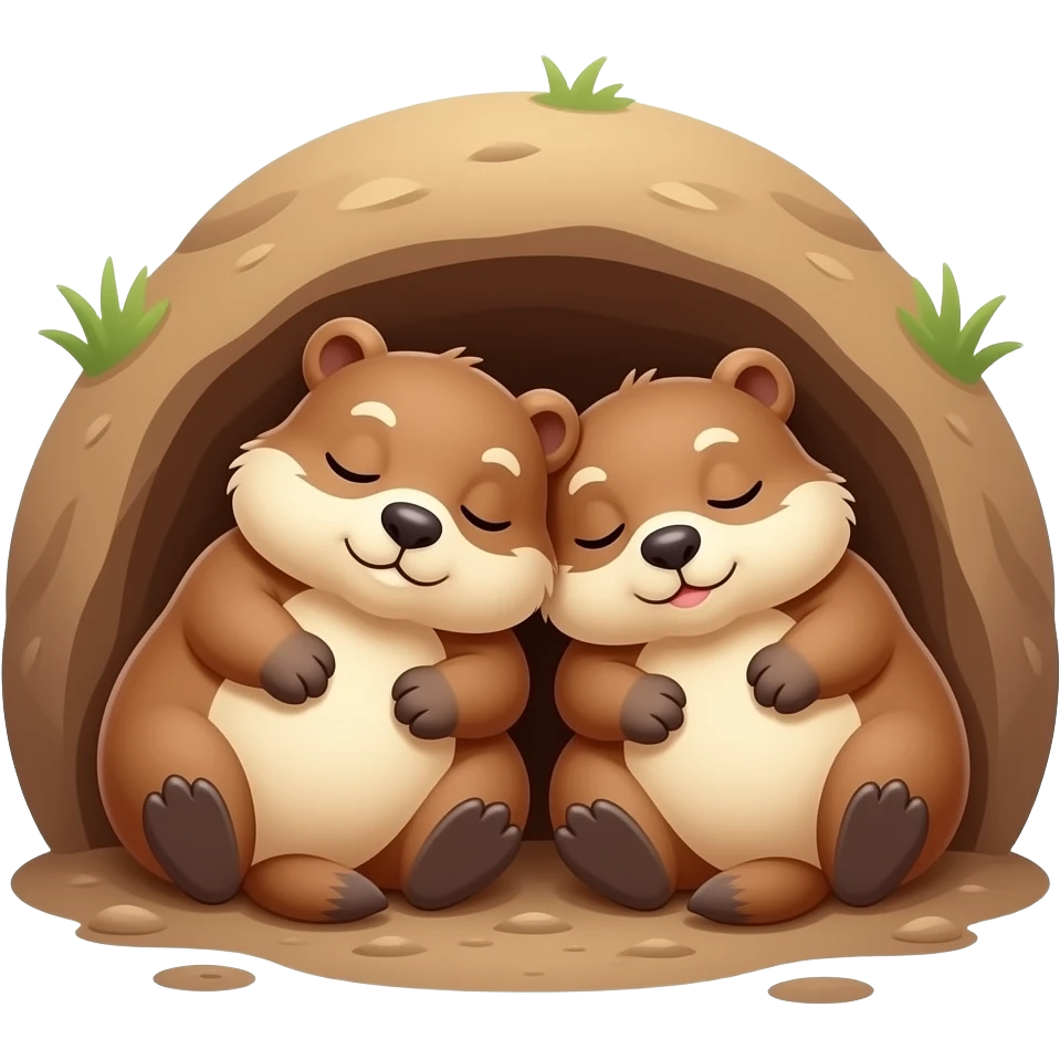 Deux marmottes qui dorment ensemble trop mignonnes emoji