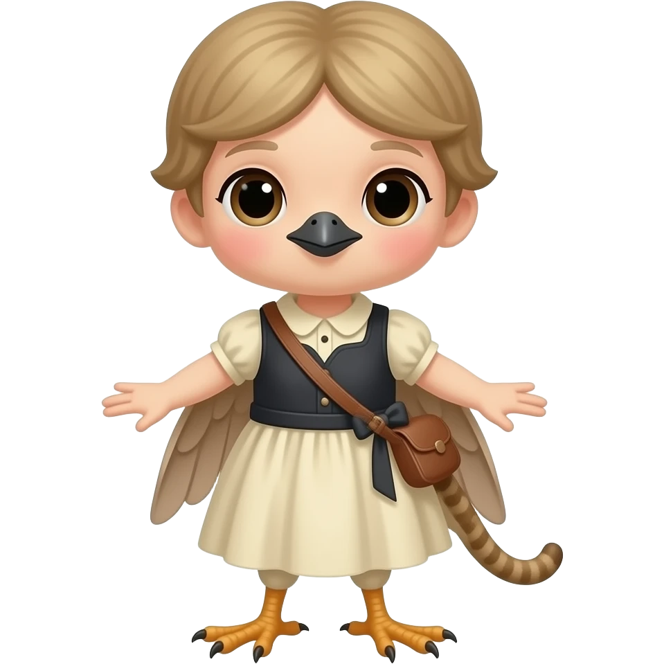 Wren in a dress emoji