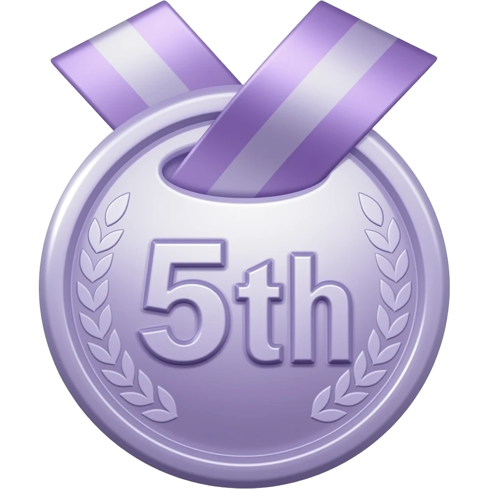 5 place medal purple emoji