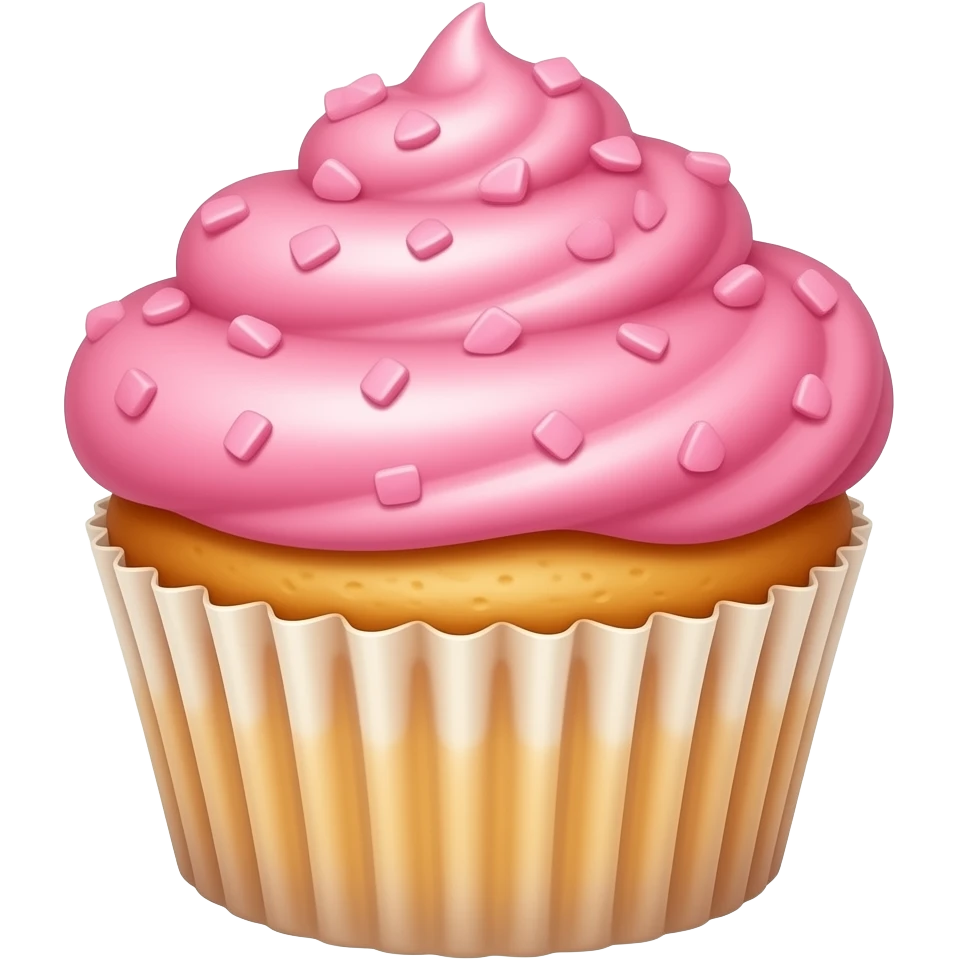 Cupcake with pink icing emoji