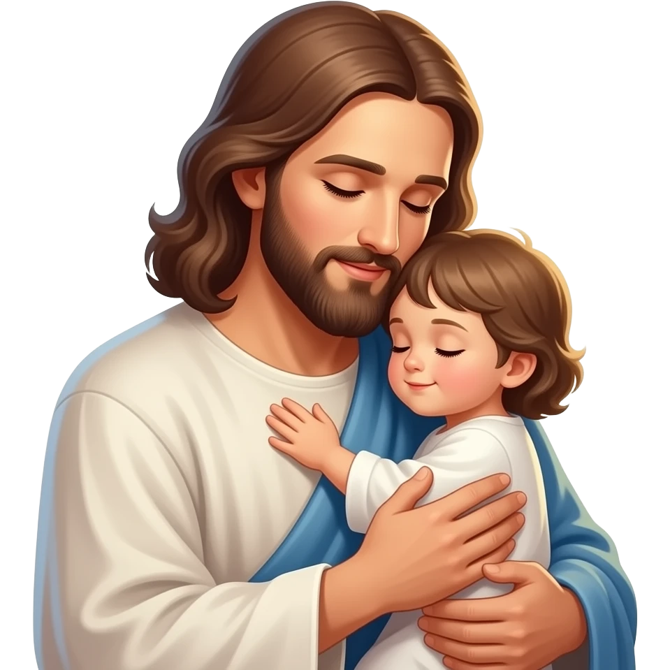 jesus hugging a kid emoji