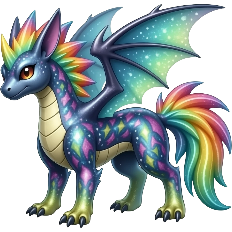 Shiny edgy spiky oily poisoned glittery sparkling tropical bioluminescent edgy cool Salandit-Salamence-Ekans-Seviper-Rapidash-Salazzle-Fakemon-hybrid emoji