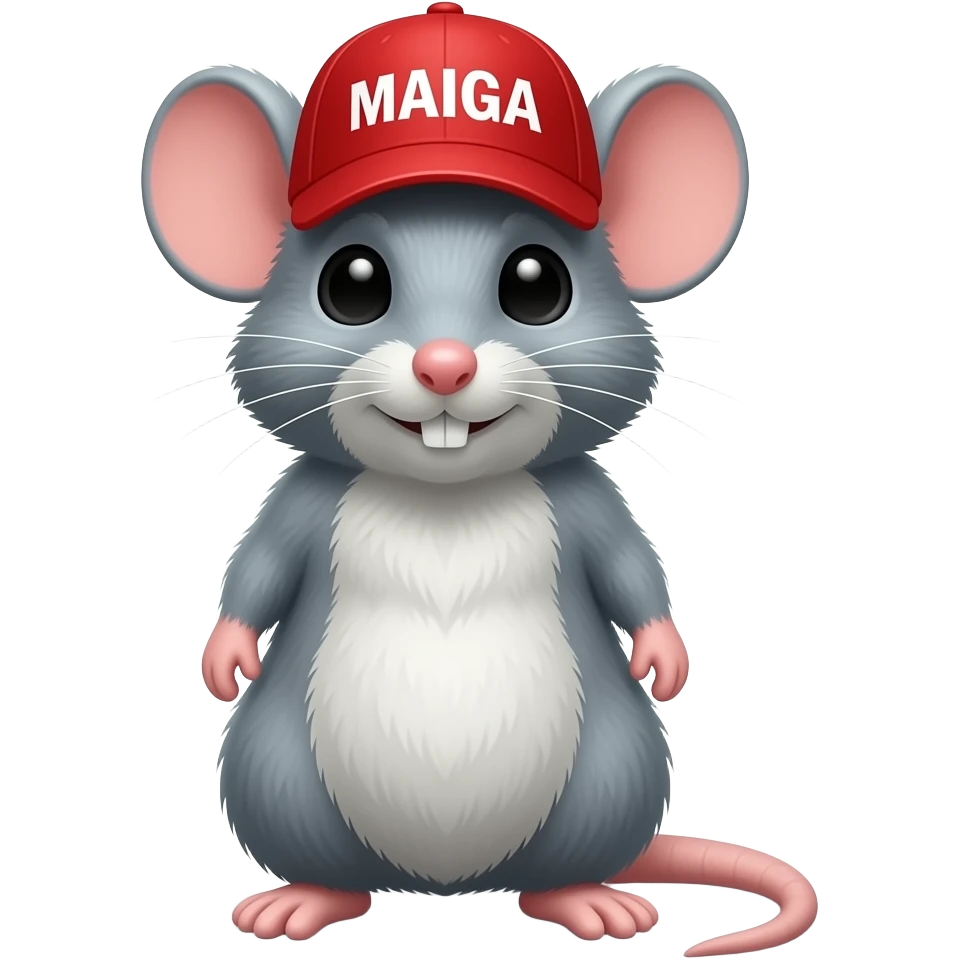 Rat with a red MAGA hat emoji