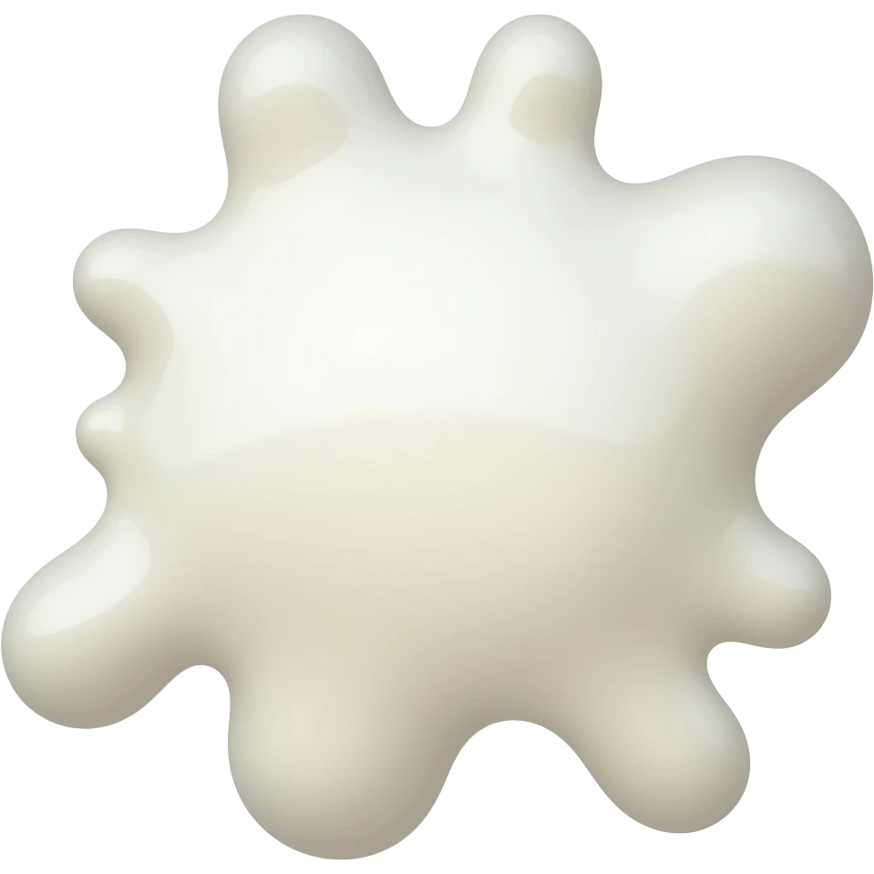 a splat of glossy transparent milky cream emoji