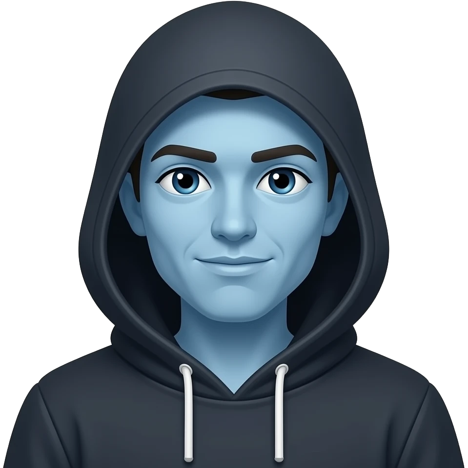 Blauer hacken emoji